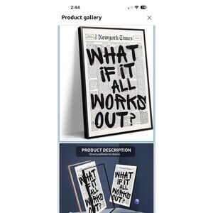 Retro Black and White Newspaper Poster What If It All Works Out Canvas Wall Art